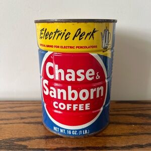 Vintage Chase & Sanborn Coffee Tin Empty No Lid Collectible Decor Retro